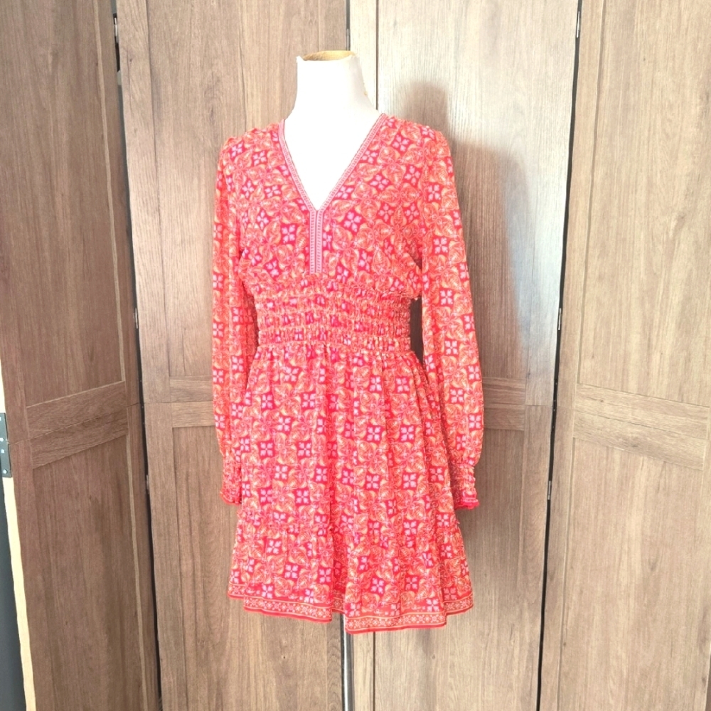 Max Studio Red Floral Dress Size Small